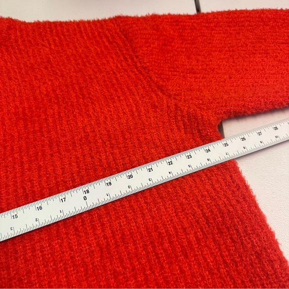 Future Collective | Vibrant Red Women's Crew Neck Sweater - Picture 6 of 7